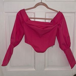 Pink off shoulder corset